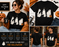 Cute Ghost Cat Halloween Shirt – Spooky Black Cat & Ghost Graphic Tee for Cat Lovers
