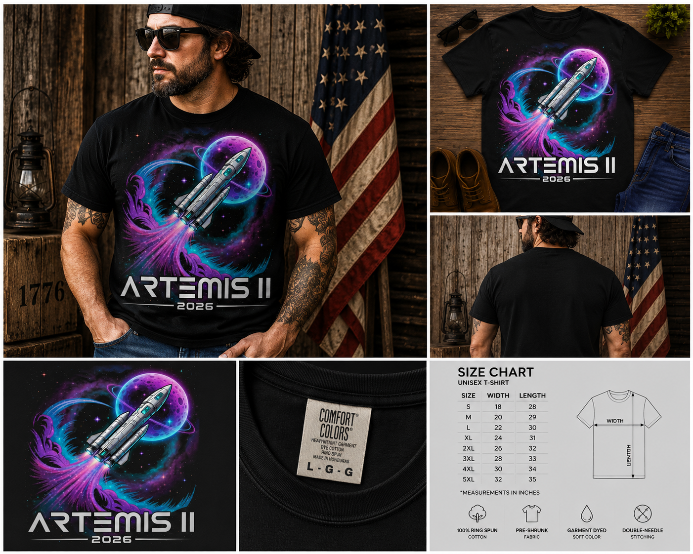 Artemis II 2026 Return To The Moon T-Shirt – Retro NASA Space Mission Graphic Tee