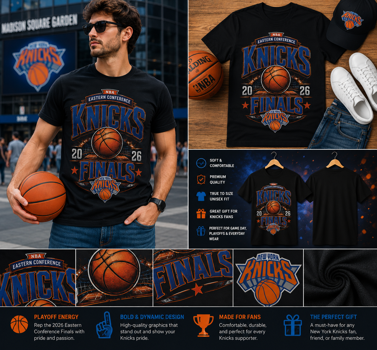 NBA Eastern Conference Finals 2026 New York Knicks Fan T-Shirt – Basketball Playoff Graphic Tee for Men & Women