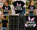 Happy Easter Bunny Ears T-Shirt – Cute Easter Rabbit Graphic Tee for Women, Girls & Kids