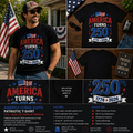 America Turns 250 Patriotic USA Anniversary T-Shirt – 1776–2026 Semiquincentennial Celebration Tee