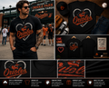 Vintage Orioles Heart Graphic T-Shirt – Retro Baseball Fan Classic Unisex Tee