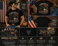 America 250 Years Patriotic Country Guitar T-Shirt, 1776–2026 USA 250th Anniversary Vintage Western Independence Day Tee
