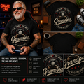 The Man The Myth The Bad Influence Grandpa Gamer T-Shirt – Funny Cool Grandpa Monkey Graphic Tee, Gamer Grandpa Gift, Vintage Unisex Shirt