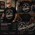 The Man The Myth The Bad Influence Grandpa Gym T-Shirt – Funny Strong Grandpa Monkey Graphic Tee, Fitness Grandpa Gift, Workout Unisex Shirt