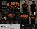 Giants Baseball Crossed Bats Graphic T-Shirt – Vintage Sports Fan Tee