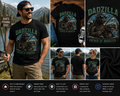 Dadzilla Father of Monster Fishing Dad T-Shirt – Funny Father’s Day Godzilla Dad Graphic Tee