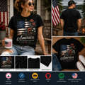 America Let Freedom Bloom Floral American Flag T-Shirt | Patriotic Poppy Flower USA Graphic Tee | Fourth of July Independence Day Shirt
