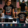 All American Rebel Raccoon Patriotic T-Shirt | Funny USA Flag Graphic Tee | Vintage Fourth of July Independence Day Shirt