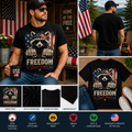 Freedom Isn't Free Patriotic Raccoon USA 1776 T-Shirt | Funny American Independence Day Graphic Tee
