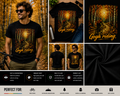Gogh Riding Funny Cycling T-Shirt – Autumn Forest Bicycle Ride Graphic Tee for Cyclists & Nature Lovers