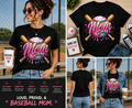 Baseball Mom Drip Shirt – Cute Pink Tie Dye Baseball Graphic Tee for Moms