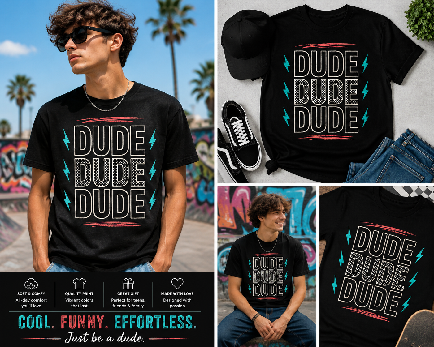 Vintage Dude Shirt for Boys & Men – Cool Casual Tee
